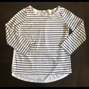 Gap Striped Mixed Material Top